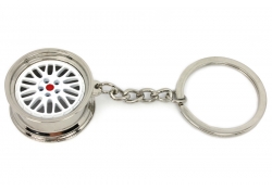 LM wheel keychain | white