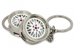 LM wheel keychain | white