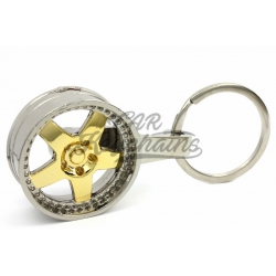 5-arms wheel keychain | Gold