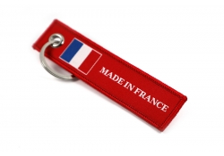 Made In France jet tag keychain