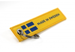 Made In Sweden jet tag keychain