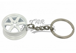 TE37 wheel keychain | white