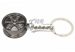 TE37 wheel keychain | black chrome