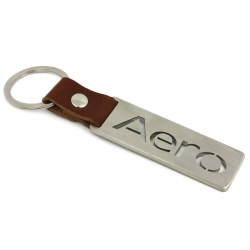 AERO Saab keychain | Stainless steel + leather