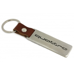 QUATTRO Audi keychain | Stainless steel + leather