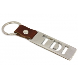 TDI VW keychain | Stainless steel + leather