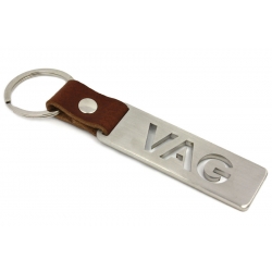 VAG VW keychain | Stainless steel + leather